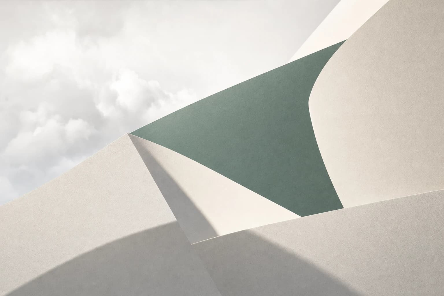 Layered cloud, slate, and sage surfaces representing shared context.